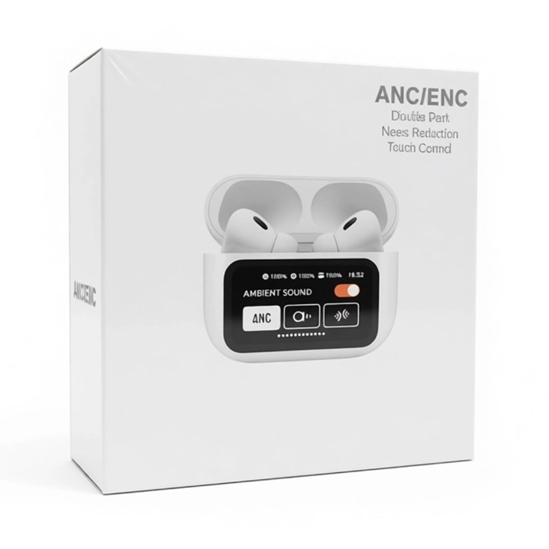 A9 Pro Touch Screen Display ANC Wireless Earbuds