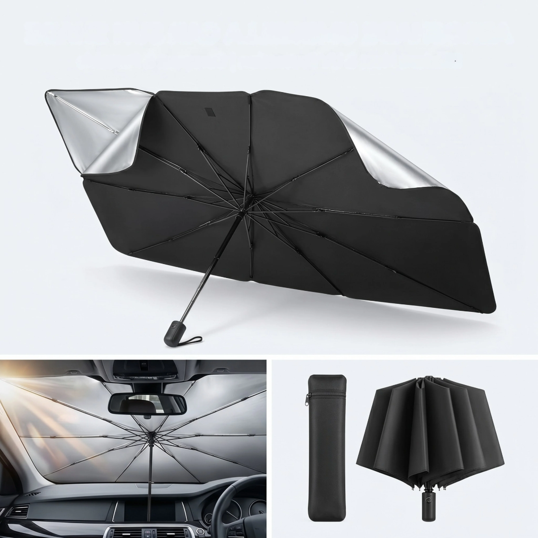 Foldable umbrella car windshield sun shade
