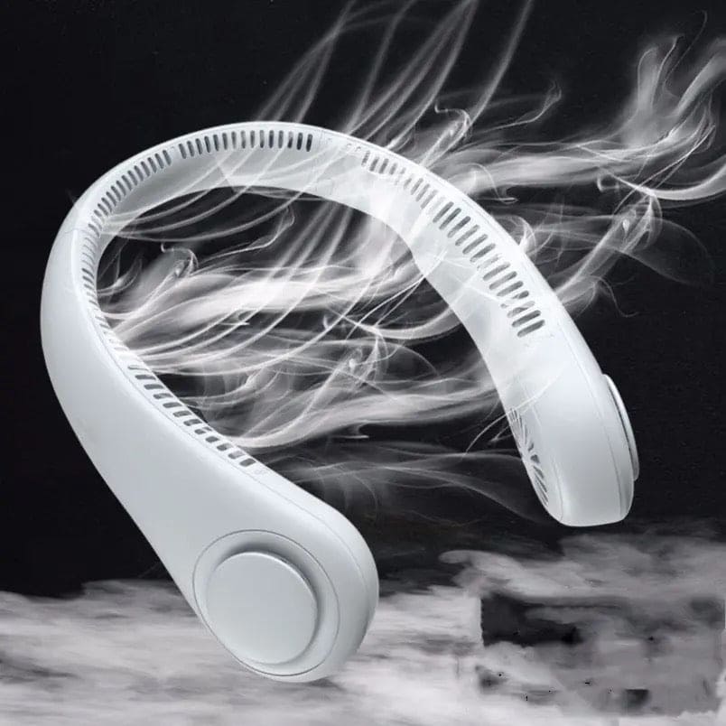 Rechargeable bladeless neck fan for hands-free cooling in UAE heat