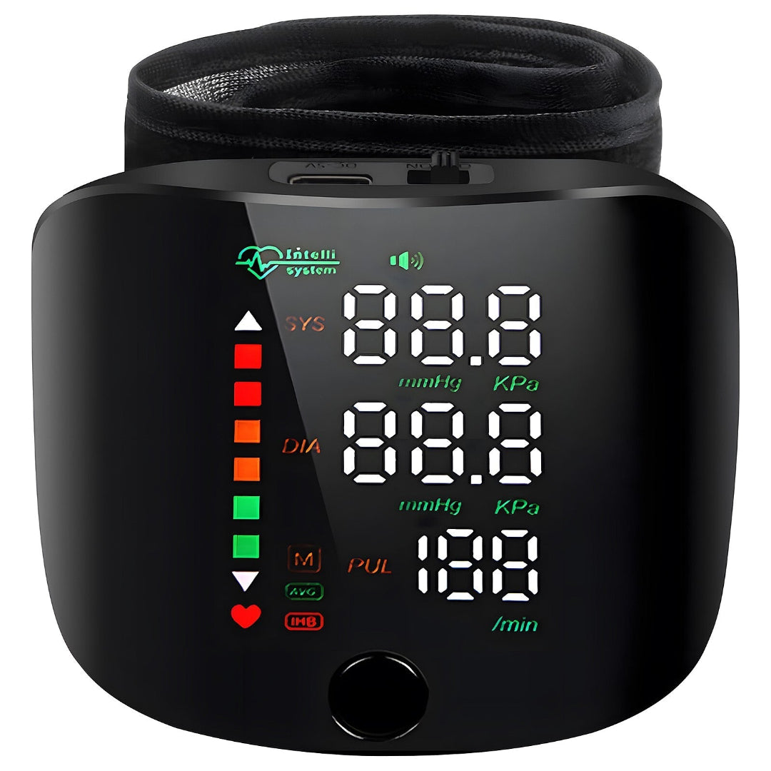 Ofrdncy BP Monitor, Digital Blood Pressure Monitor, Wrist BP Monitor, Heart Rate Monitor, LED BP Monitor, Rechargeable Health Device, Home Health Monitor UAE