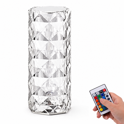 Crystal RGB table lamp with remote control
