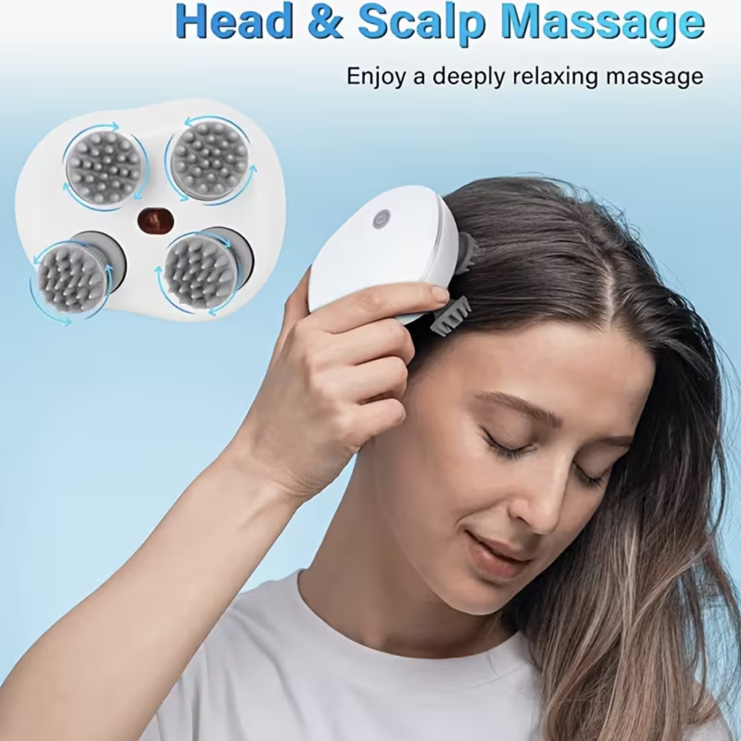 Ergonomic scalp massager with comfortable grip