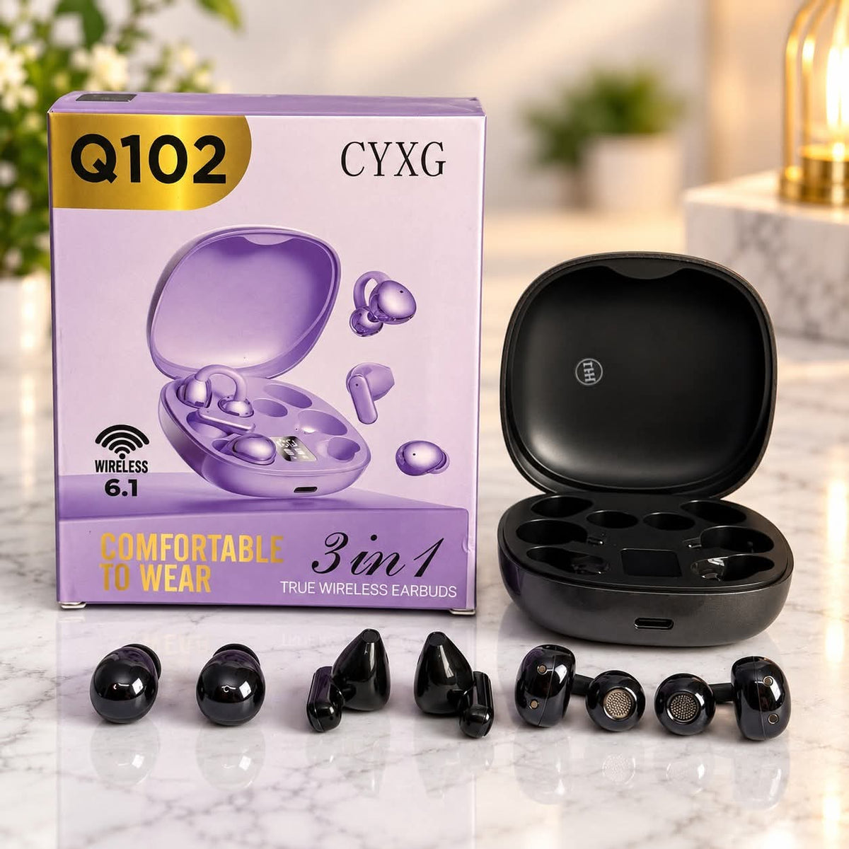 Q102 3-in-1 TWS Bluetooth Earphones | Bluetooth 6.1