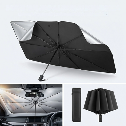 Foldable umbrella car windshield sun shade