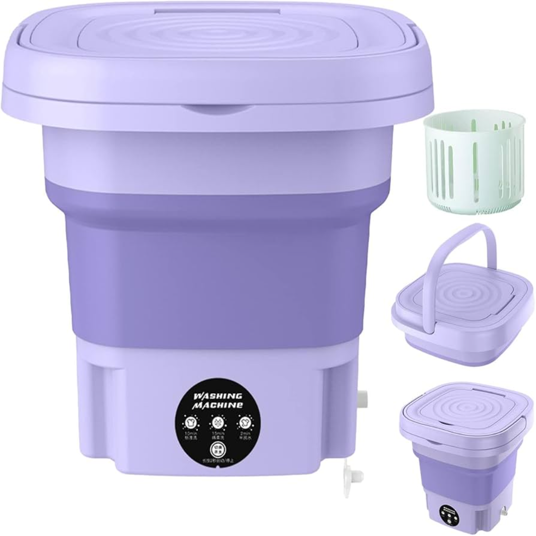 Folding portable washing machine