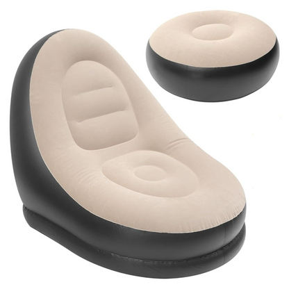 Inflatable lounge chair with matching footrest