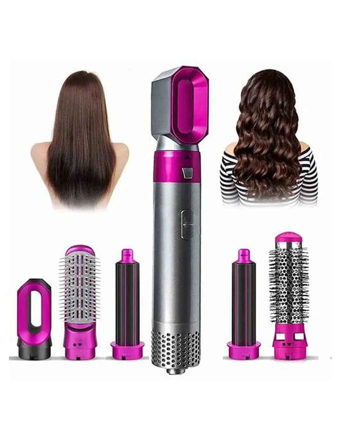 Ionic hot air hair styling brush for drying and styling