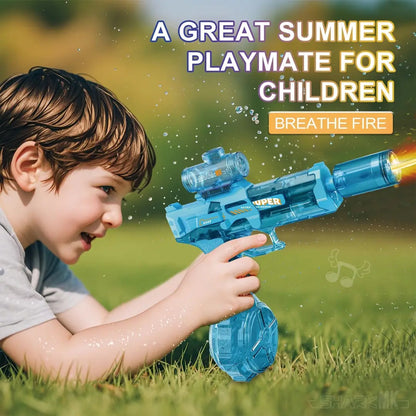 Long range electric water gun for outdoor play