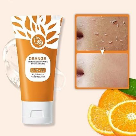 Orange exfoliating gel for face and body