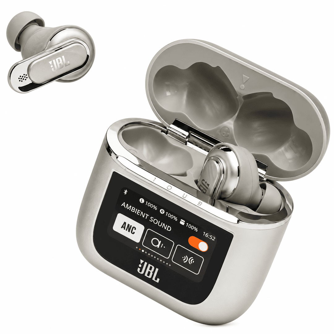 JBL Tour Pro 3 wireless earbuds with built-in microphone