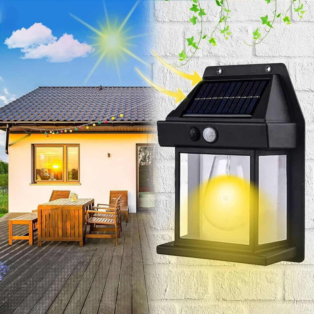 Solar motion sensor light for driveway and entrance