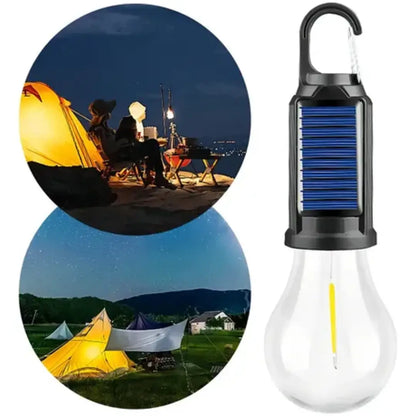 Solar rechargeable camping light