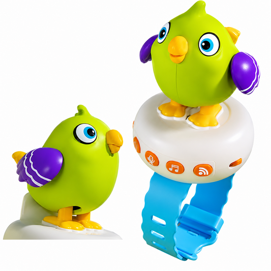 Wearable electronic parrot toy for children